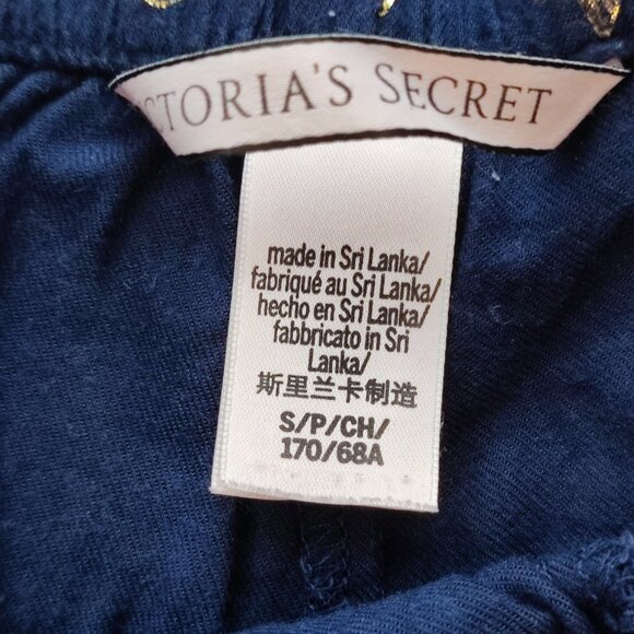 Victoria's Secret short pyjama pants navy blue with gold VS logos women's size S - Picture 3 of 4